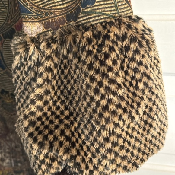 Isle By Melis Kozan Dress with Faux Fur Checkerboard Sleeves - Picture 2 of 5